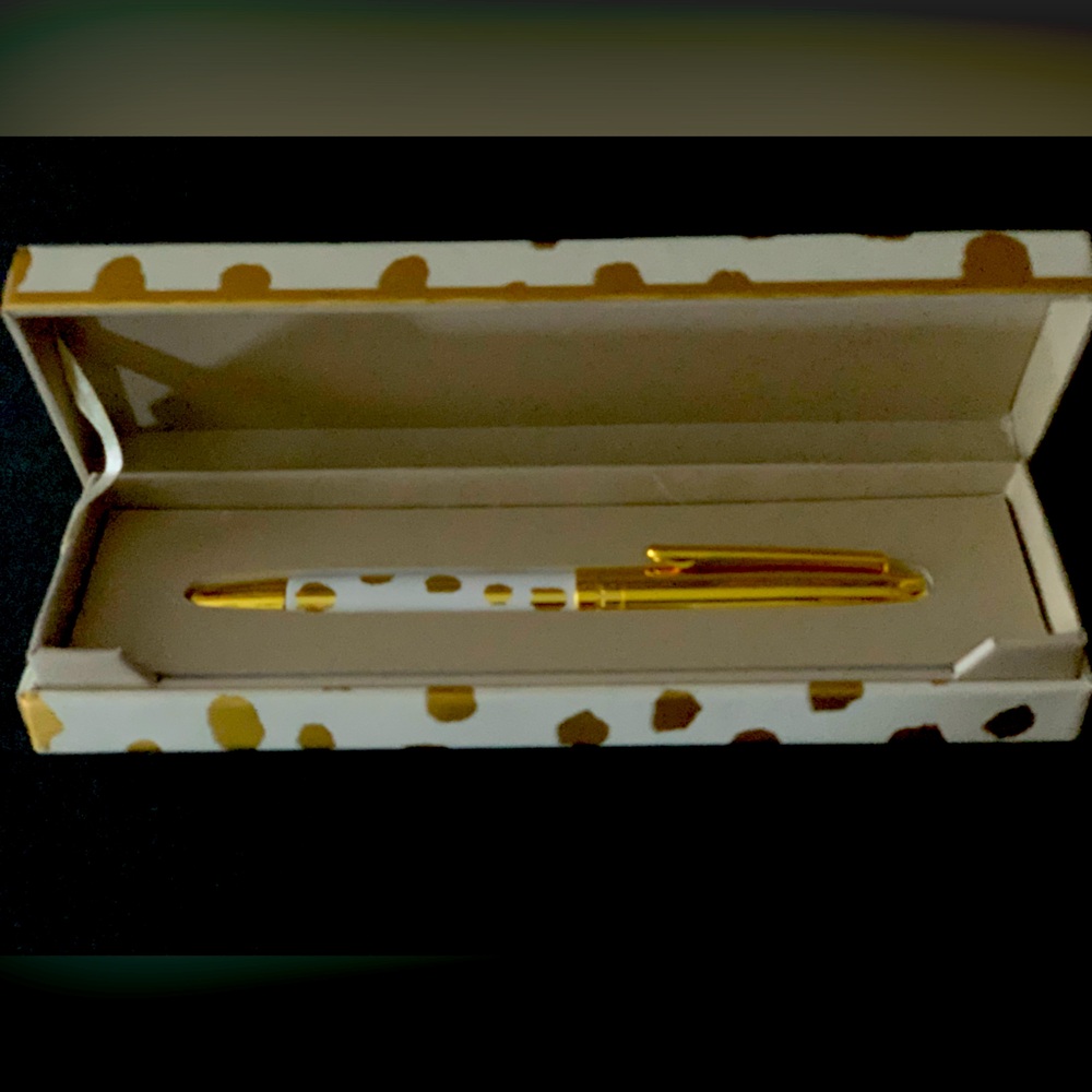Kate Spade New York Ballpoint Pen Black Ink Flamingo Dot NEW with Gift Box NWT